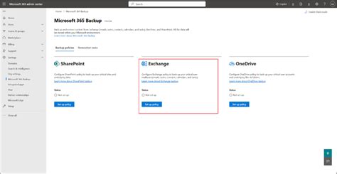 Set up Microsoft 365 Backup (Preview) .